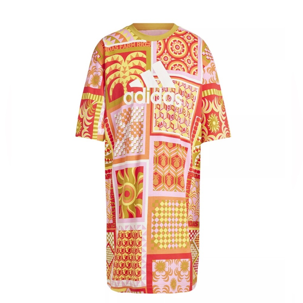 Farm Rio by Adidas Colorful Patterned Dress Size Medium-B2 - Picture 3 of 8